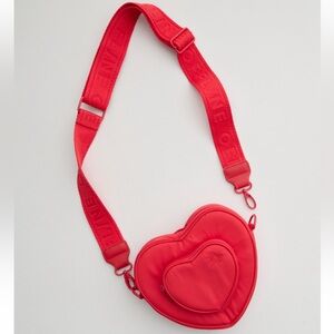 NWT OFFLINE By Aerie Makin' Moves Heart Crossbody Bag Red